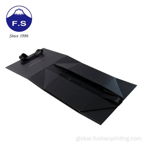 Color Box Packaging Printed Luxury Black Matte Folding Cardboard Wine Box Supplier